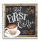 Stupell Industries But First Coffee Typography Chalkboard Latte Beans Framed Giclee Art